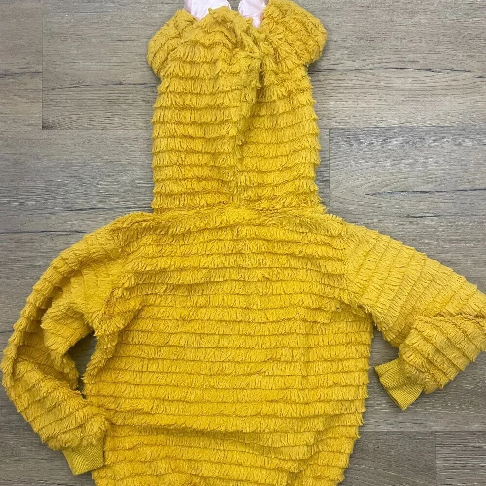 Disney Jr. Minnie Mouse Girls Yellow Gold sequin Hoodie with Pink Bow 5 Parks